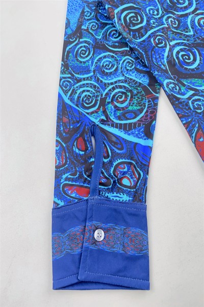 Customized blue half chest zipper dye sublimation polo shirt metal zipper collar full piece printed polo shirt dye sublimation factory P1430 detail view-3